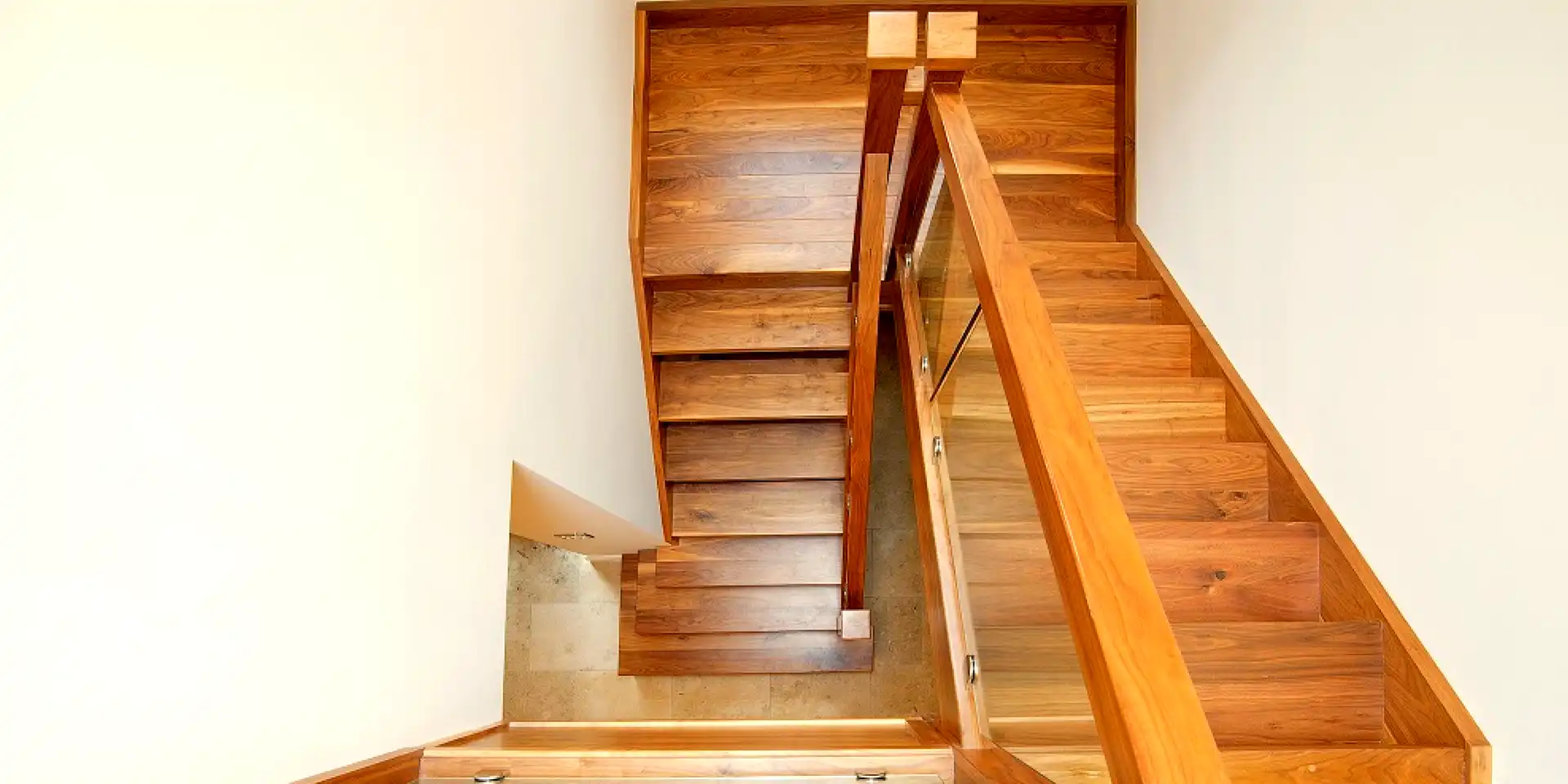 overhead view of attic stairs