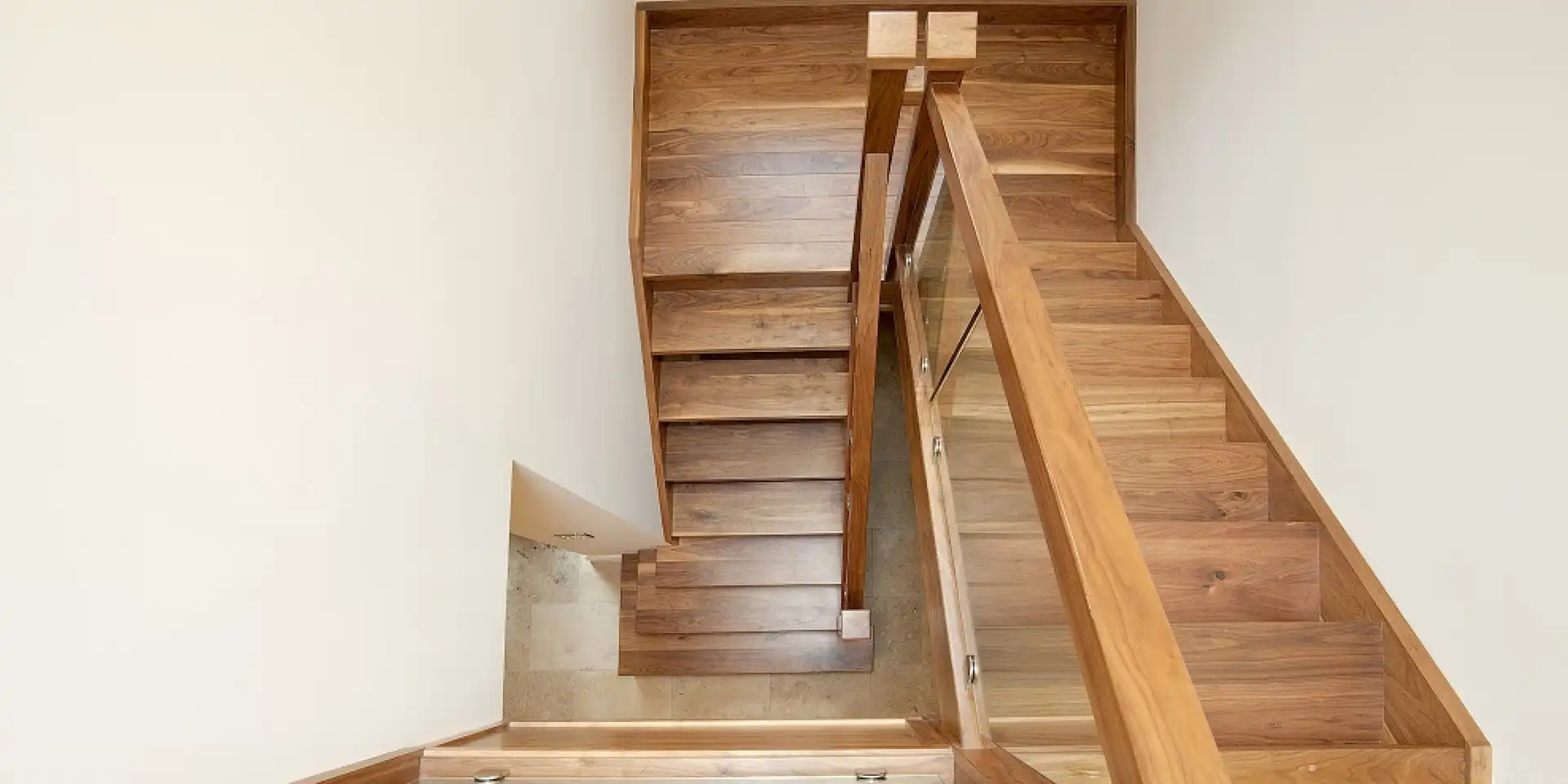 overhead view of attic stairs