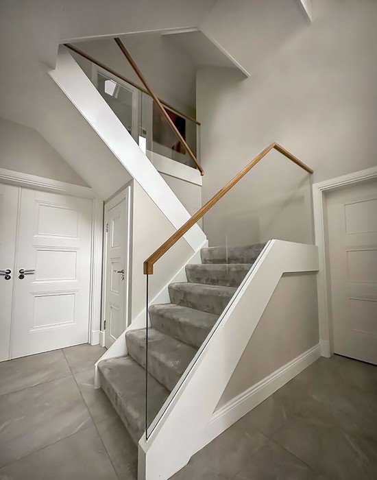 softwood stairs with toughend glass 2