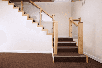 cut string closed riser softwood stairs