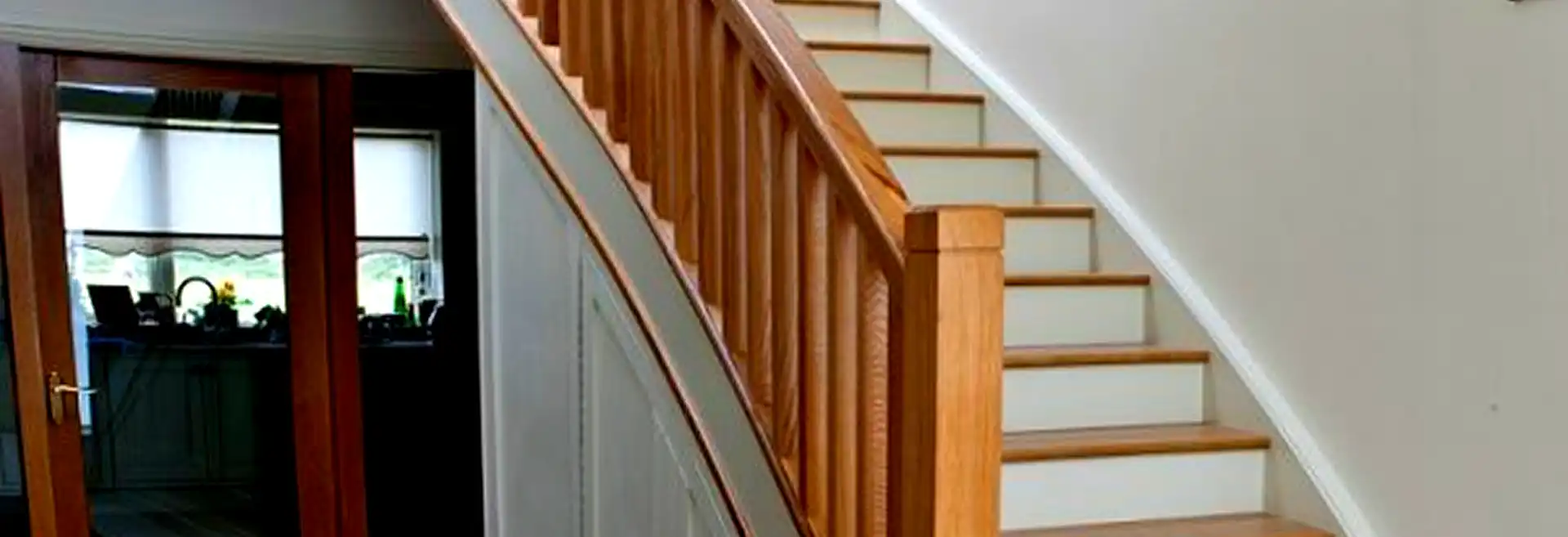 closed riser white stairs