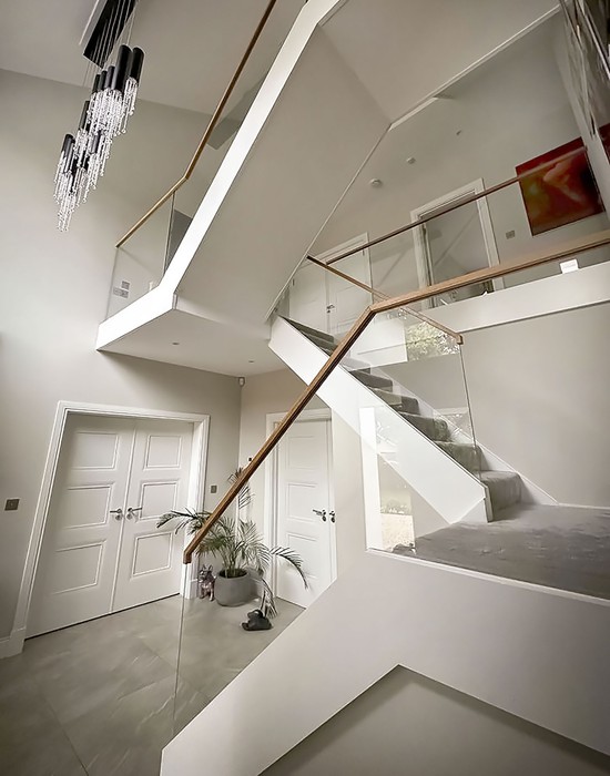 softwood stairs with toughend glass 3