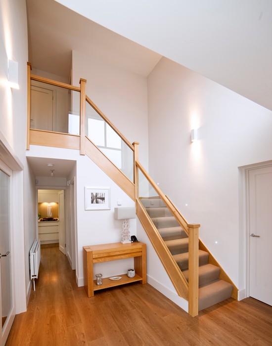 oak and glass stairs