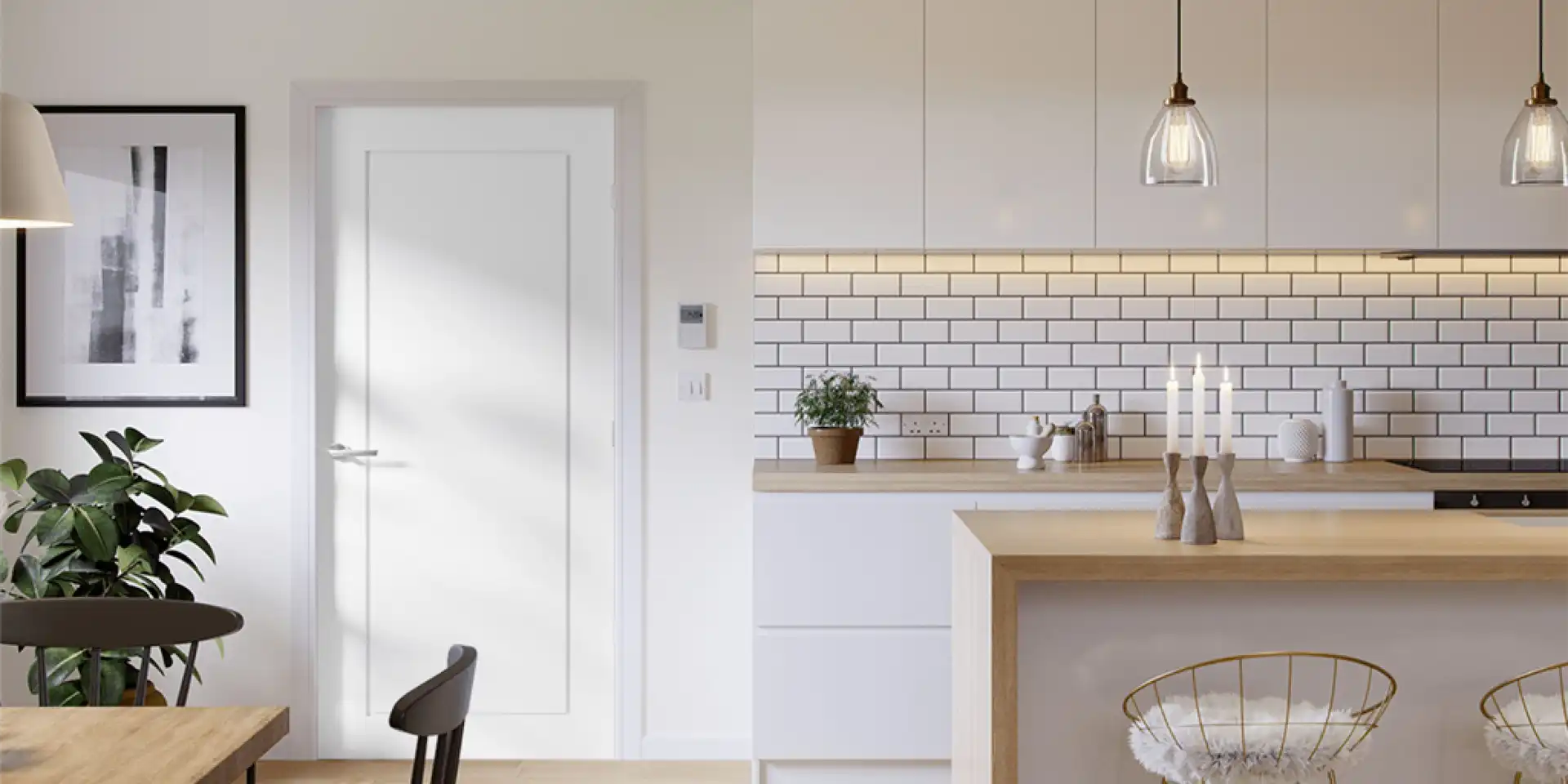 Glazed Collection glazed door in kitchen