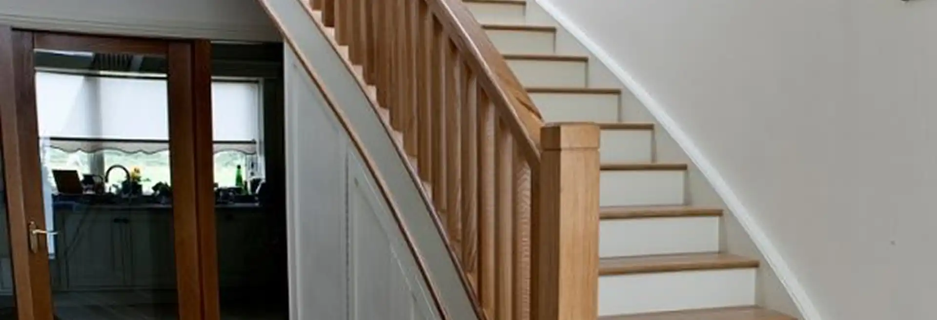 closed riser white stairs